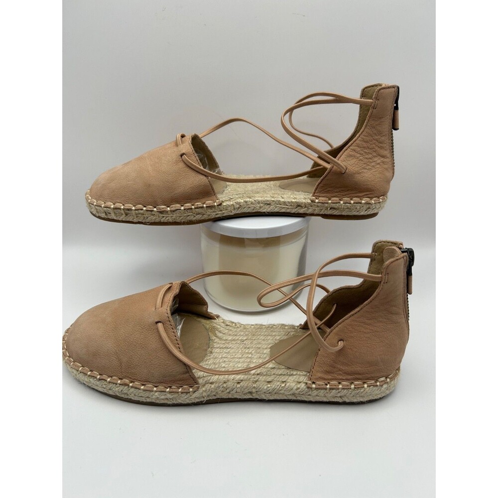 Eileen Fisher Lee Espadrille Flat Women's Sandals Leather Ecru Size 6 Strappy - Picture 4 of 6
